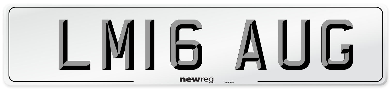 LM16 AUG Number Plate from New Reg